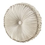 Alaro Taupe Tufted Round Decorative Throw Pillow 15" x 15"