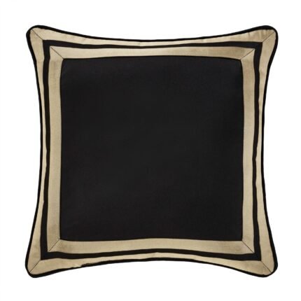 Calvari Black and Gold Square Decorative Throw Pillow 20" x 20"