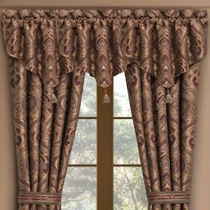Odette Crimson Ascot Window Valance