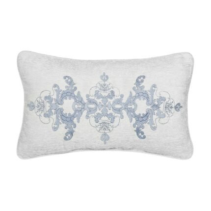 Queensbury Steel Blue Boudoir Decorative Throw Pillow 21" x 13"