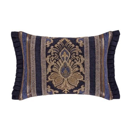 Woodstock Indigo Boudoir Decorative Throw Pillow 21" x 15" By J Queen