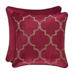 Maribella Crimson Square Embellished Decorative Throw Pillow By J Queen
